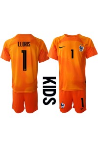 Frankrijk Hugo Lloris #1 Doelman Babytruitje Thuis tenue Kind WK 2022 Korte Mouw (+ Korte broeken)